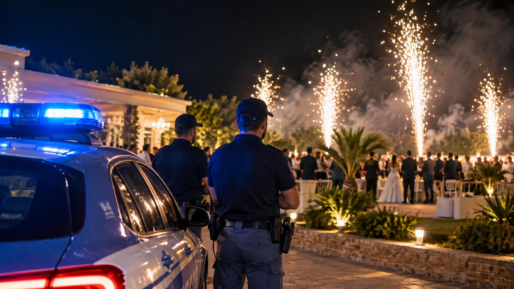 Fuochi d’artificio matrimonio polizia