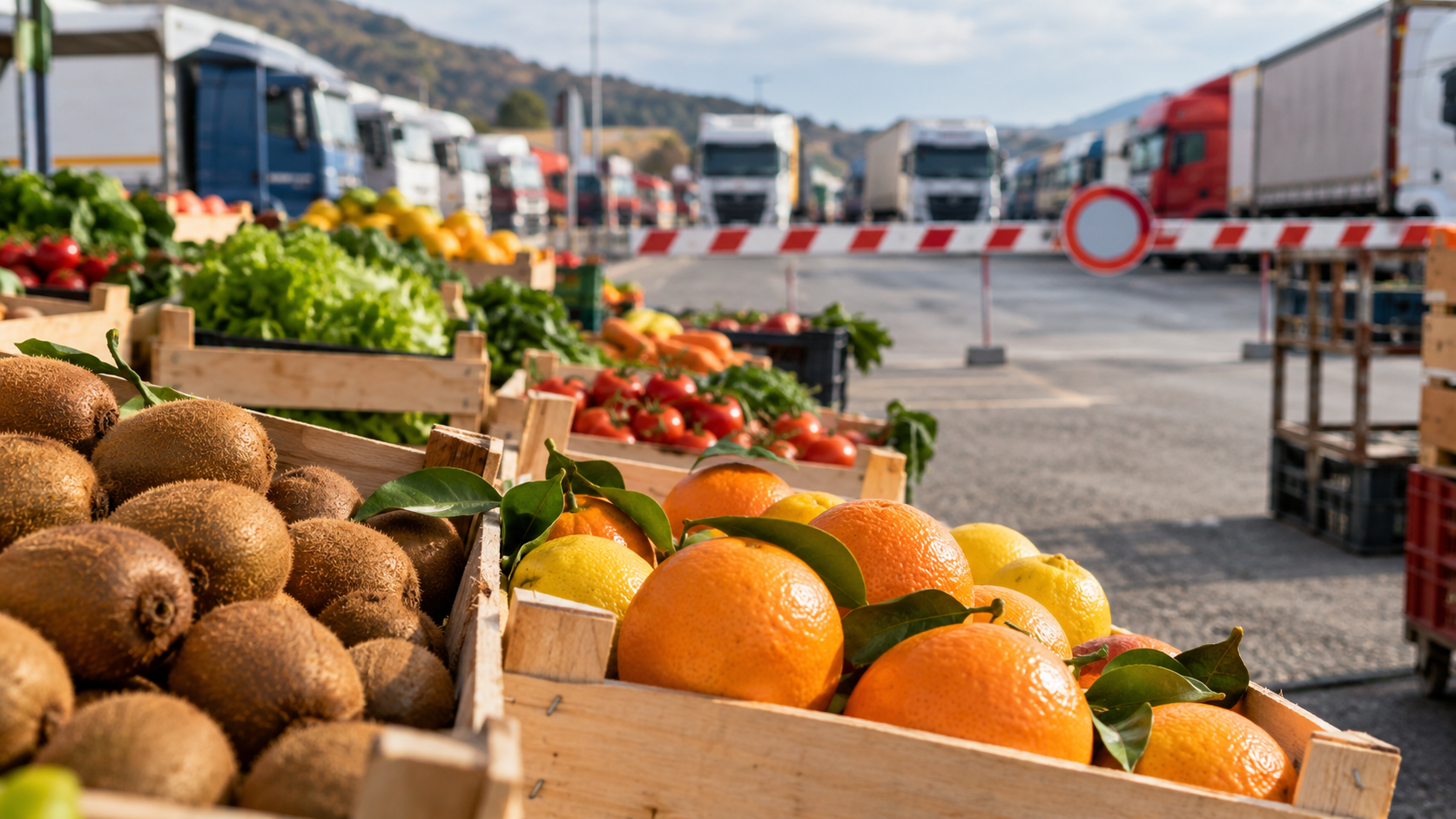 Frutta fresca al blocco logistico