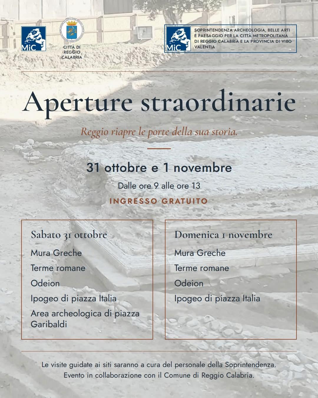 Locandina Aperture straordinarie