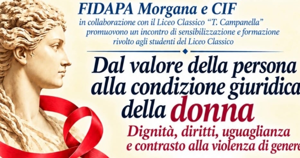 Locandina Dal valore della persona alla condizione giuridica della donna