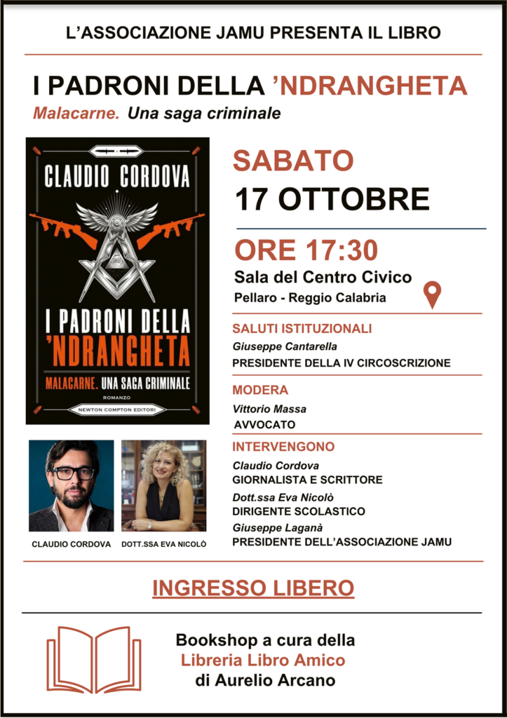 Locandina Evento presentazione romanzo padroni della ndrangheta (1)
