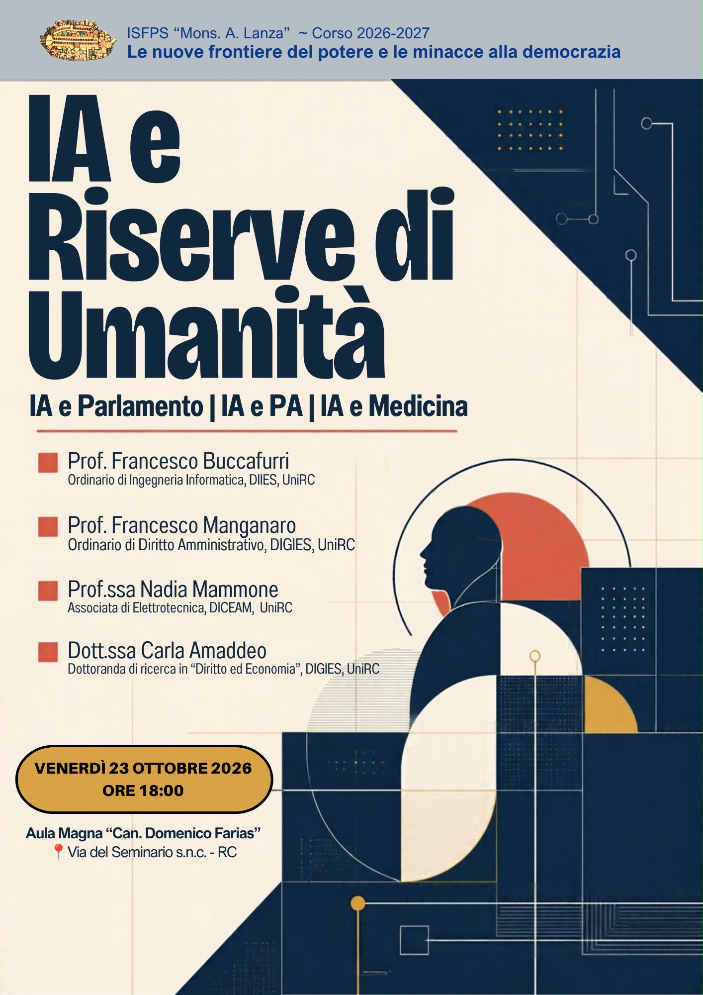 Locandina IA e Riserve di Umanità