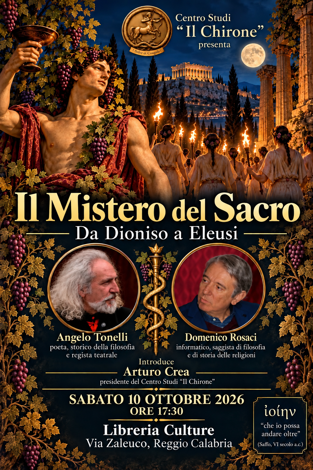 Locandina Il Mistero del Sacro da Dioniso a Eleusi
