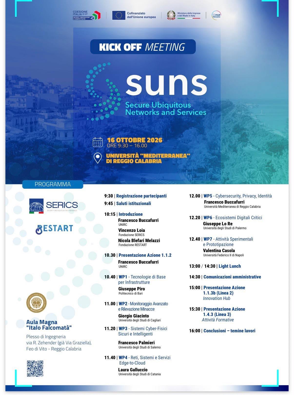 Locandina Kick off meeting SUNS
