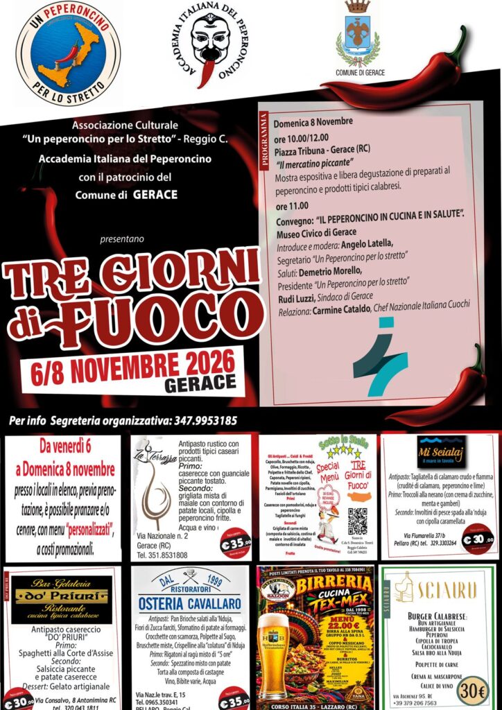 Locandina Tre giorni di fuoco Gerace 2026