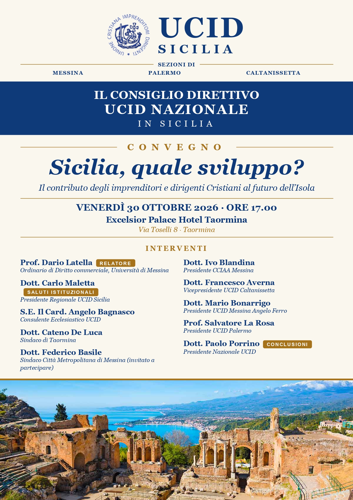 Locandina UCID Sicilia - Taormina
