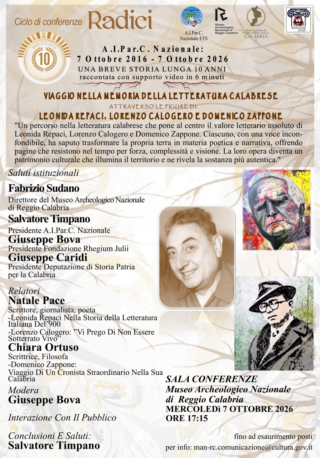 Locandina Viaggio nella memoria della letteratura calabrese
