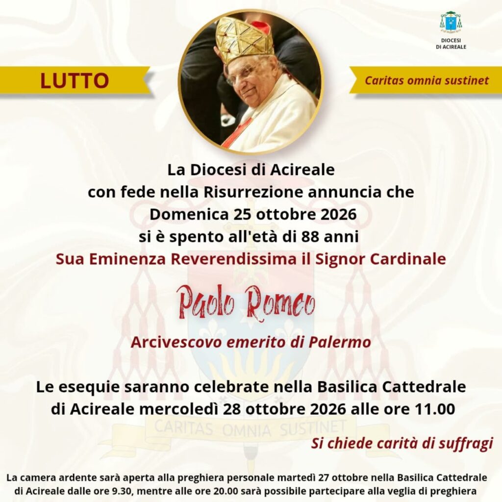 Lutto Cardinale Romeo