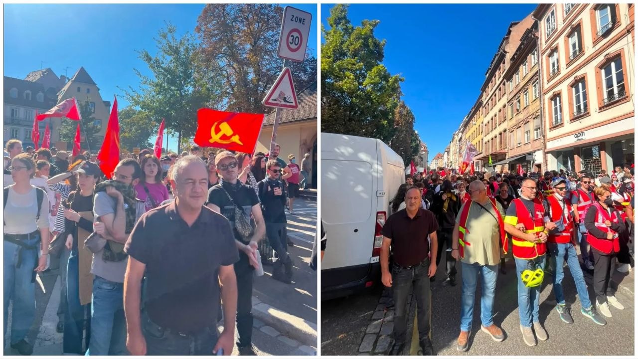 Proteste in Francia, Lucano in piazza a Strasburgo: “sempre al fianco degli stud