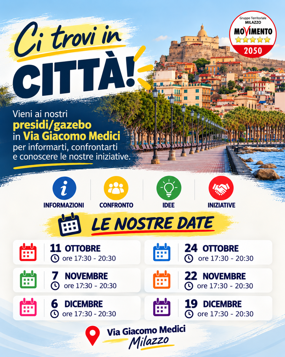 Movimento 5 Stelle Presidi e iniziative a Milazzo