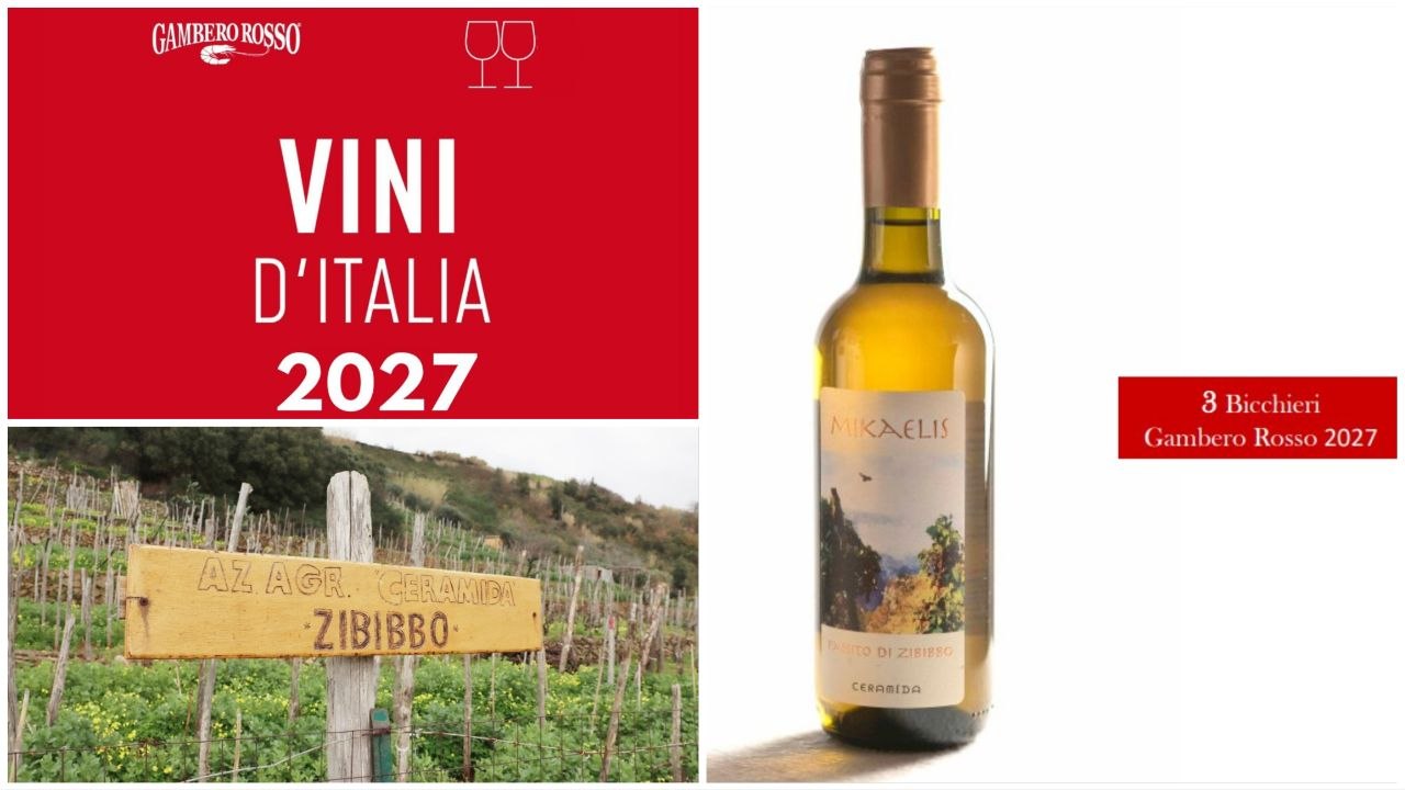 Passito di Zibibbo Mikaelis azienda Ceramida di Bagnara