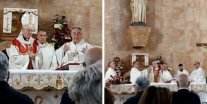 Un momento della concelebrazione nella Chiesa di San Bruno con il vescovo di Locri-Gerace mons. Cesare Di Pietro