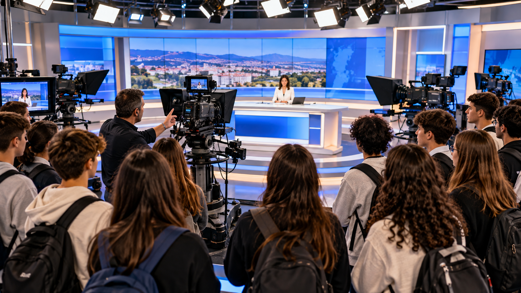 Visita studenti a uno studio televisivo