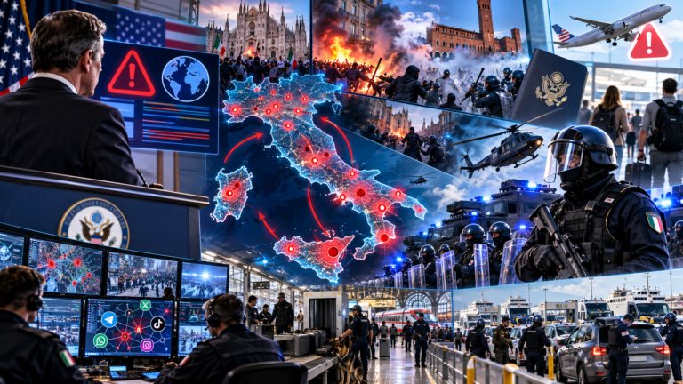 # Clamoroso allarme sicurezza dagli Stati Uniti: avviso di pericolo per i cittadini americani in Italia dopo le violenze di Milano e Bologna ## Il Dipartimento di Stato Usa mette in guardia su proteste e possibili restrizioni: un bollettino tipico da zone a rischio svela la gravità dell'emergenza ordine pubblico che scende verso il Sud La crisi dell'**ordine pubblico** in Italia varca i confini nazionali e assume i contorni di una vera e propria emergenza internazionale. Nelle ultime ore, le rappresentanze diplomatiche degli **Stati Uniti** hanno diramato un eccezionale e perentorio **avviso di protesta** rivolto a tutti i cittadini americani presenti o in arrivo sul territorio italiano. Si tratta di un bollettino di allerta sicurezza che solitamente i canali dell'intelligence e della diplomazia a stelle e strisce riservano a contesti geopolitici instabili, a nazioni scosse da colpi di Stato o a teatri limitrofi a conflitti bellici. Vederlo applicato a una delle principali democrazie occidentali e meta primaria del turismo globale testimonia in modo inequivocabile il grado di allarme con cui gli osservatori stranieri e i servizi di sicurezza internazionali stanno valutando l'ondata di tensioni sociali e di guerriglia urbana che sta infiammando la penisola. ## L'alert di Washington: "Evitare i cortei, possibili restrizioni alla circolazione" Nel testo della comunicazione ufficiale, le autorità statunitensi usano parole nette e prive di sfumature diplomatiche per delineare uno scenario di massimo pericolo. Il documento avverte esplicitamente che, nel corso dei prossimi giorni, manifestazioni, proteste e raduni di massa potrebbero verificarsi a macchia d'olio in tutta Italia. Il Dipartimento di Stato sottolinea ai propri connazionali l'assoluta necessità di **evitare le manifestazioni**, raccomandando di mantenersi a debita distanza da qualsiasi tipo di assembramento o concentramento di piazza. L'avviso rimarca inoltre come le autorità italiane potrebbero essere costrette a imporre severe **restrizioni alla circolazione**, con chiusure repentine di strade, piazze, stazioni ferroviarie e snodi viari nevralgici. Il consiglio perentorio impartito ai turisti e ai residenti americani è quello di monitorare costantemente i media locali, mantenere un profilo basso e pianificare percorsi alternativi per non rimanere intrappolati nelle aree calde degli scontri. ## Il peso dei disordini di Milano e Bologna nei report dell'intelligence diplomatica A motivare una presa di posizione così drastica da parte di Washington non è una generica prudenza, ma il bilancio devastante dei fatti avvenuti nelle ultime mobilitazioni. Nel documento americano vengono richiamati apertamente i precedenti delle piazze di **Milano** e **Bologna**, dove le contestazioni sono rapidamente degenerate in sistematici atti di vandalismo, saccheggi e violenti scontri con la polizia. I report analizzati dalle cancellerie estere evidenziano una pericolosa mutazione delle proteste: non più pacifici cortei di dissenso, ma teatri operativi in cui si insinuano sistematicamente gruppi organizzati di matrice estremista, nuclei anarco-insurrezionalisti e bande giovanili pronte all'assalto. Le immagini delle cariche, delle vetrine infrante nel cuore dei capoluoghi del Nord, dei roghi di cassonetti e del lancio di ordigni artigianali contro gli agenti hanno fatto il giro del mondo, spingendo gli apparati di sicurezza internazionali a considerare l'Italia un'area a rischio concreto di degenerazione della sicurezza civile. ## Il timore del contagio al Meridione: riflettori accesi su Reggio Calabria, Catanzaro e Palermo L'avvertimento statunitense acquista una rilevanza ancora più scottante se incrociato con l'imminente calendario delle mobilitazioni, che in questo fine settimana vedrà il fronte della contestazione estendersi in maniera capillare verso le regioni del Mezzogiorno. Il timore delle prefetture e dei comitati provinciali per la sicurezza è che la violenza già registrata nelle metropoli settentrionali possa replicarsi identica nelle principali città di **Calabria e Sicilia**. L'attenzione è concentrata su piazze storiche e nevralgiche come **Piazza Indipendenza** a Reggio Calabria, **Piazza Prefettura** a Catanzaro e **Piazza Pretoria** a Palermo, luoghi istituzionali ad altissima densità simbolica che rischiano di trasformarsi in bersagli per frange violente intenzionate a sfidare frontalmente lo Stato. La conformazione dei centri storici meridionali, caratterizzati da vicoli stretti e vie d'accesso limitate, rende la gestione della piazza ancor più complessa per i reparti antisommossa, alimentando l'incubo di blocchi prolungati e danneggiamenti pesantissimi alle attività economiche e commerciali. ## Boom di controlli, chat blindate e cooperazione tra apparati di sicurezza Di fronte a un quadro dipinto a tinte fosche persino dalle diplomazie estere, la risposta del ministero dell'Interno e delle forze di pubblica sicurezza si è fatta imponente. Su tutto il territorio nazionale è scattato un vertiginoso incremento delle misure di sorveglianza preventiva. Gli specialisti delle sezioni informative della **DIGOS** e della **Polizia Postale** hanno intensificato il tracciamento dei canali telematici, scandagliando gruppi Telegram riservati, chat di messaggistica istantanea e dirette social dove si concentrano gli appelli alla ribellione e le indicazioni logistiche per eludere i posti di blocco. La macchina della sicurezza lavora senza sosta per intercettare l'eventuale spostamento di soggetti già noti alle forze dell'ordine e per impedire che professionisti della guerriglia convergano verso i presidi del Sud. Nel frattempo, scali aeroportuali, stazioni e terminal marittimi sono sottoposti a filtraggi stringenti, a conferma di un livello di allerta che l'Italia non viveva da decenni e che adesso, con il clamoroso allarme arrivato da oltreoceano, trova una drammatica conferma internazionale.