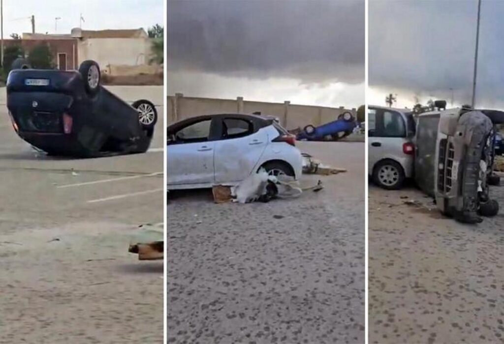 auto ribaltate dopo il maltempo