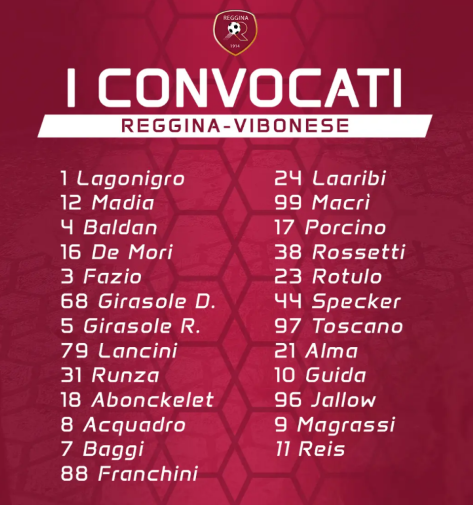 convocati reggina vibonese