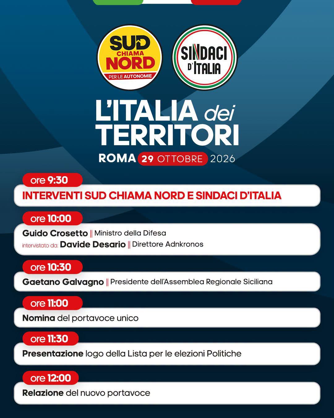 evento nazionale Sud chiama Nord e sindaci d'Italia