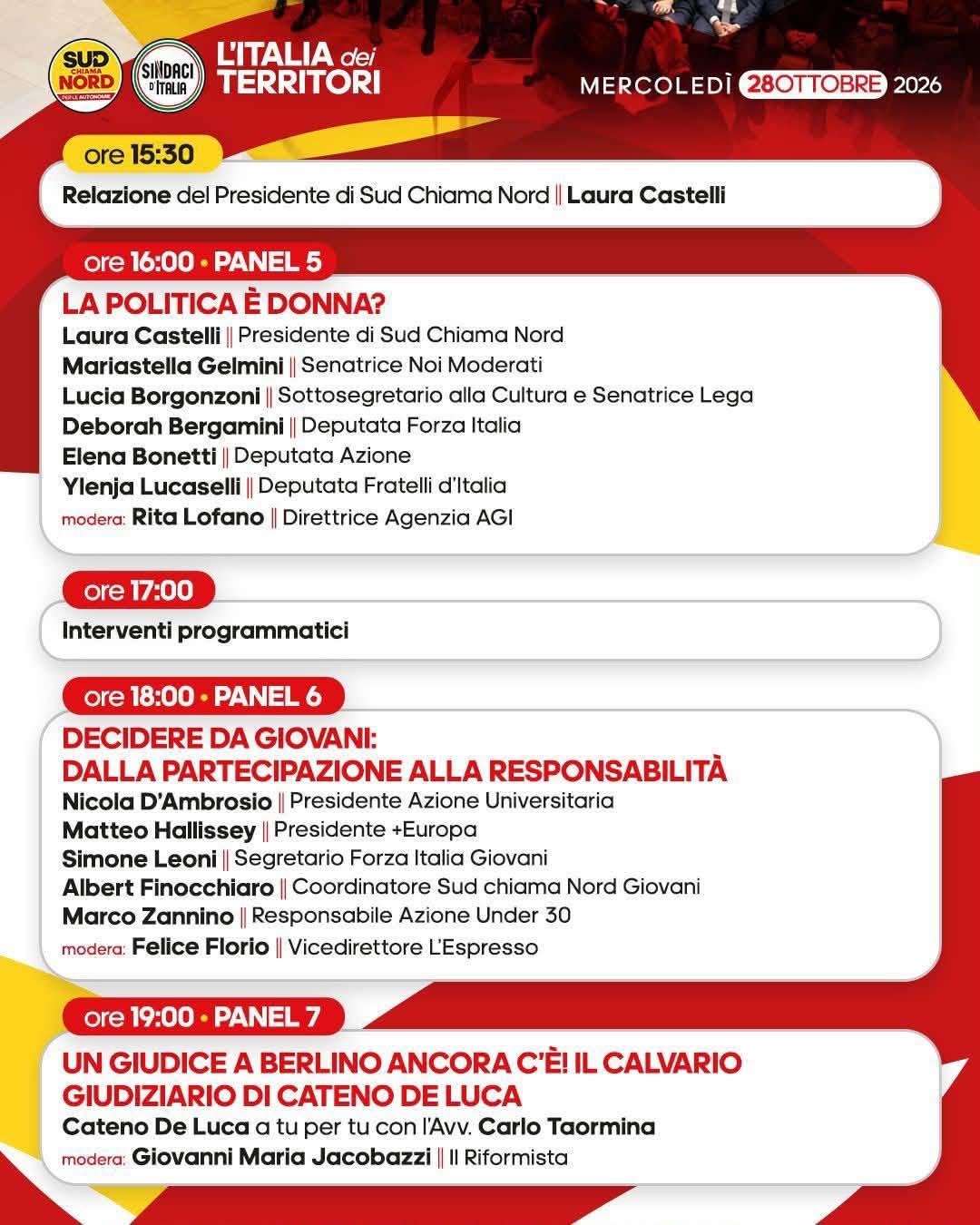 evento nazionale Sud chiama Nord e sindaci d'Italia