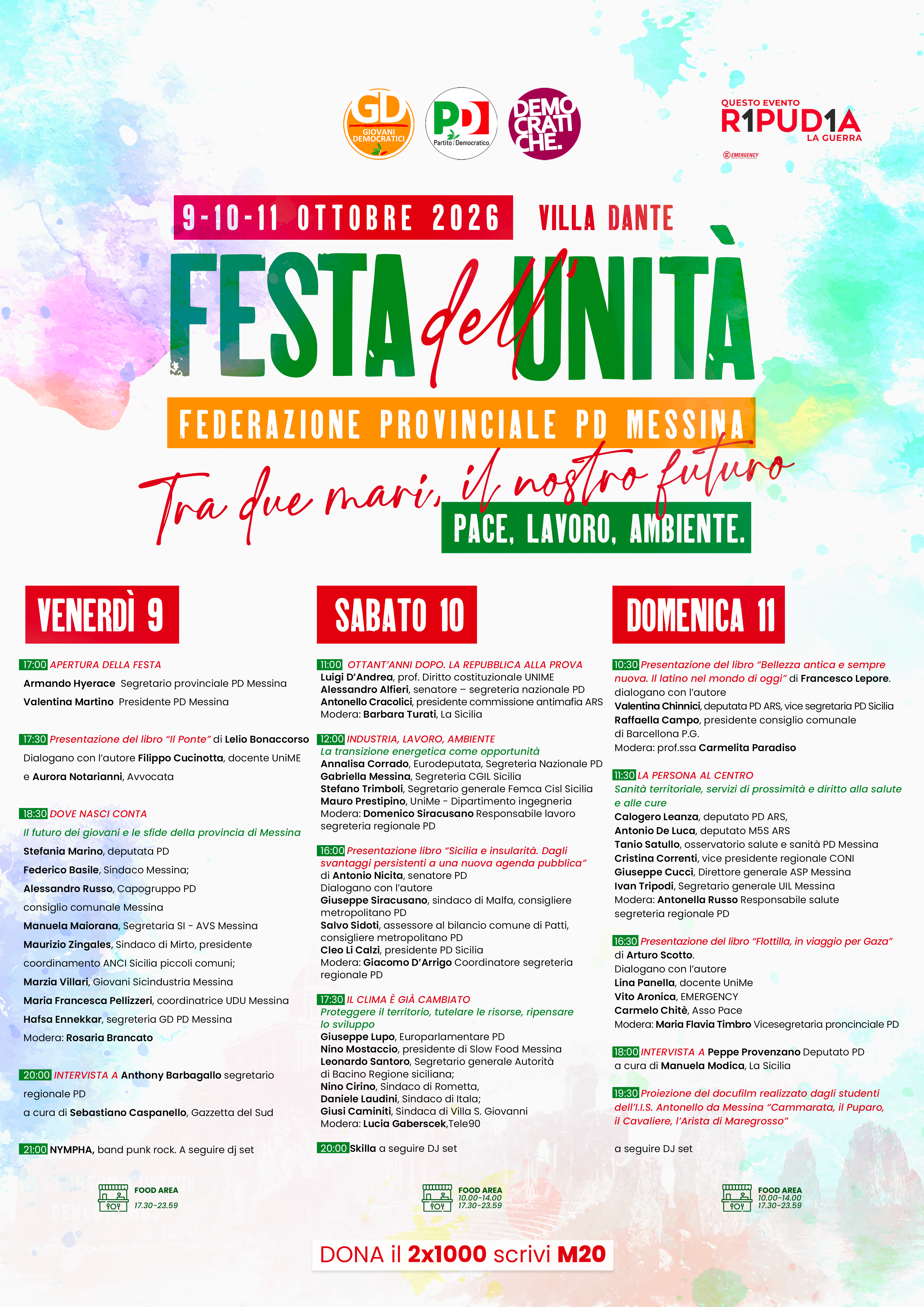 festa unità Pd messina