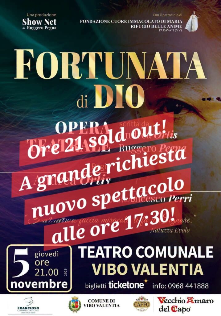 fortunata di dio natuzza evolo spettacolo sold out vibo valentia