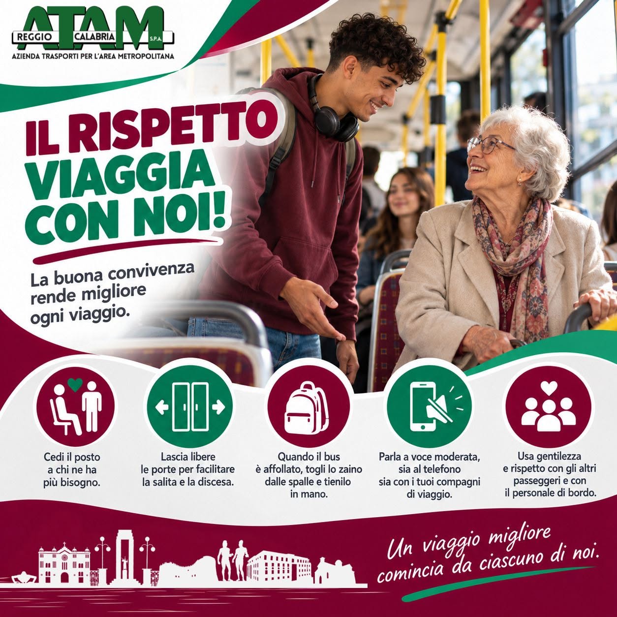 il rispetto viaggia con noi campagna atam reggio calabria