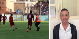 invasore di campo in reggina-vibonese e valerio antonini