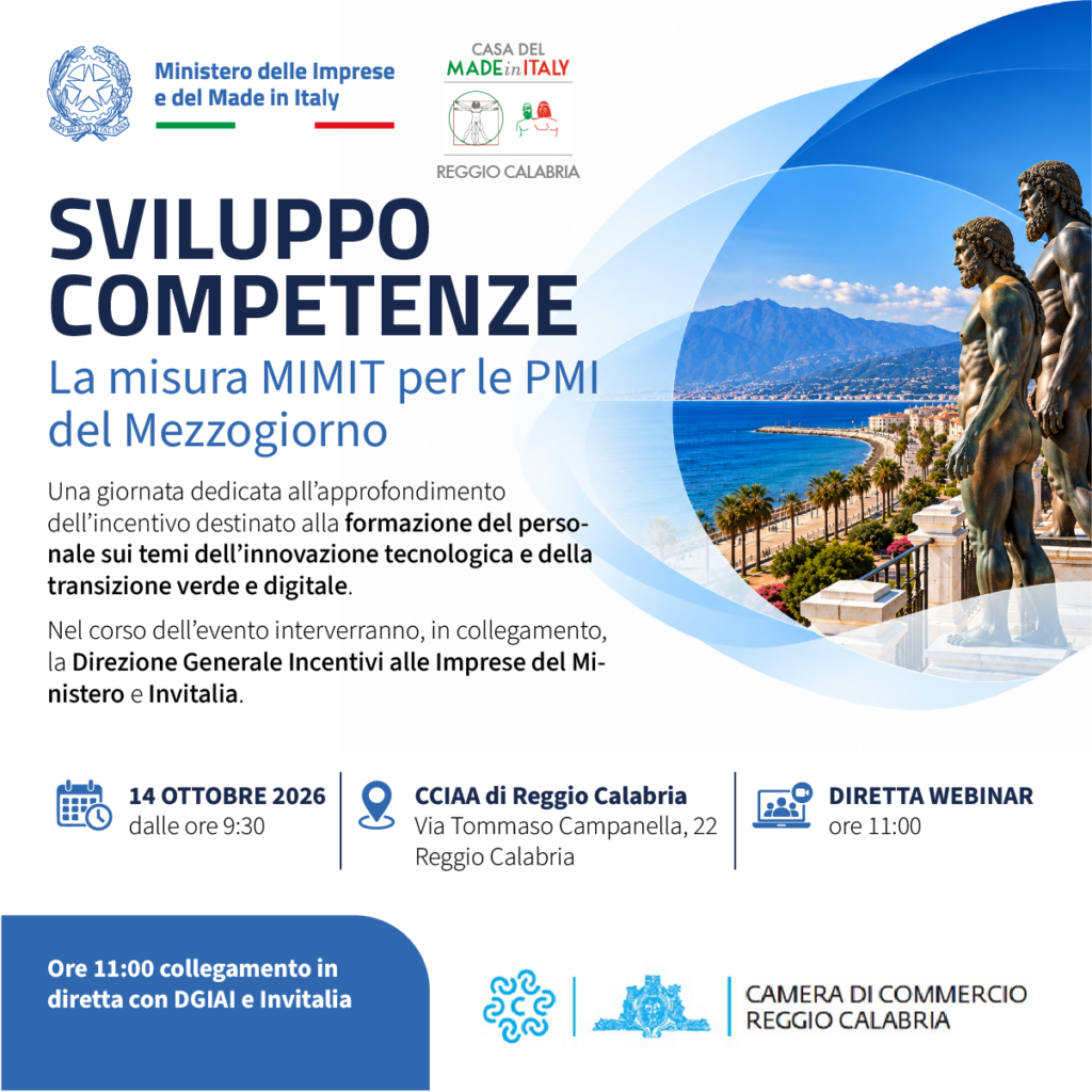 locandina convegno mimit per pmi sud a reggio calabria