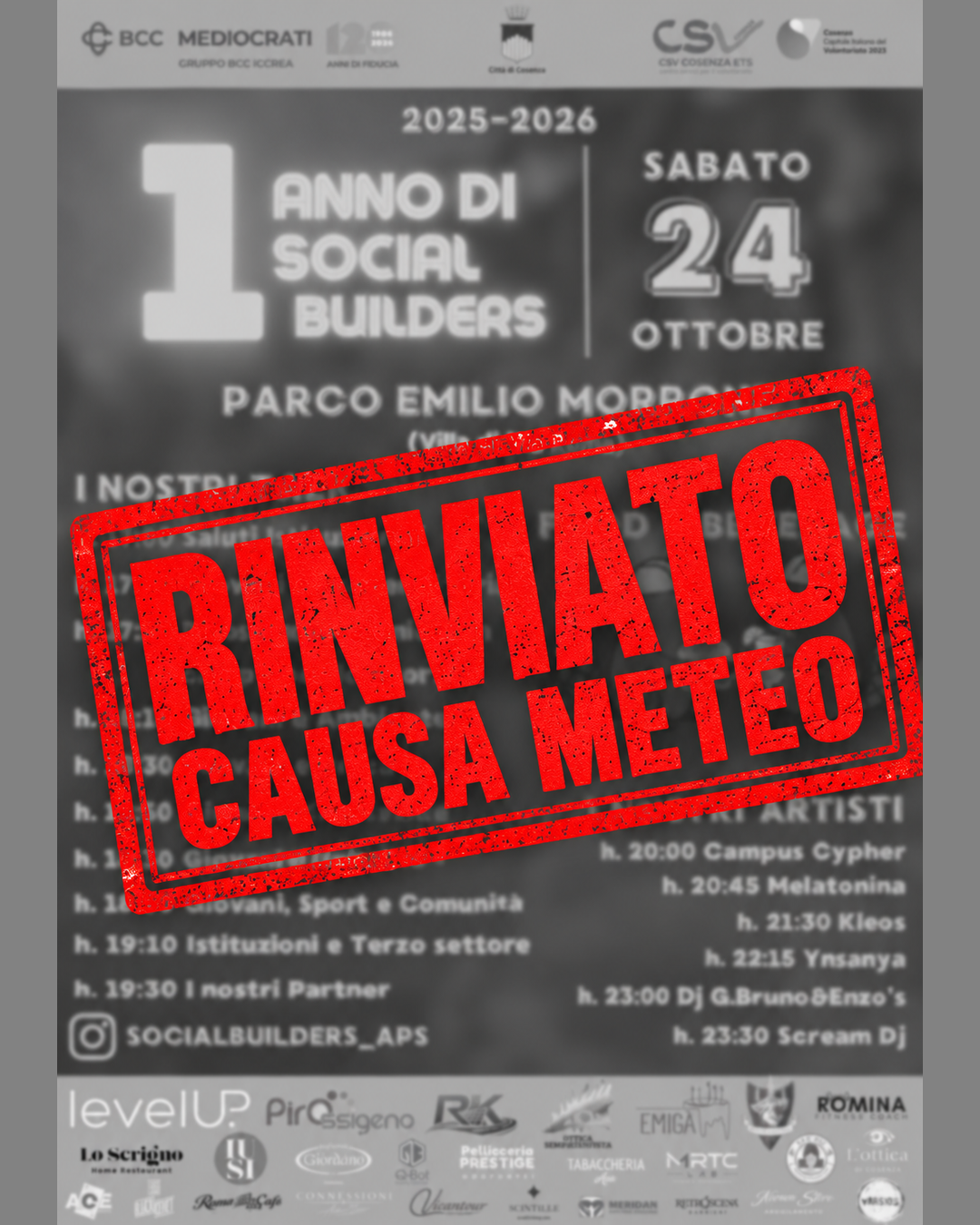 locandina festa rinviata