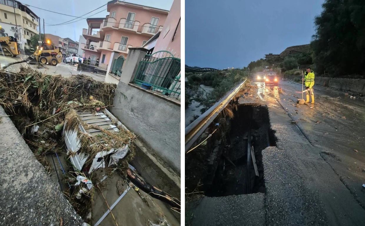 Maltempo devastante a Melito Porto Salvo, auto trascinate dalle fiumare e strade