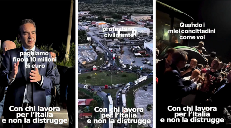 Occhiuto nella notte tra agricoltori e autotrasportatori: “in Calabria si difende il lavoro, a Milano si distruggono vetrine” | VIDEO