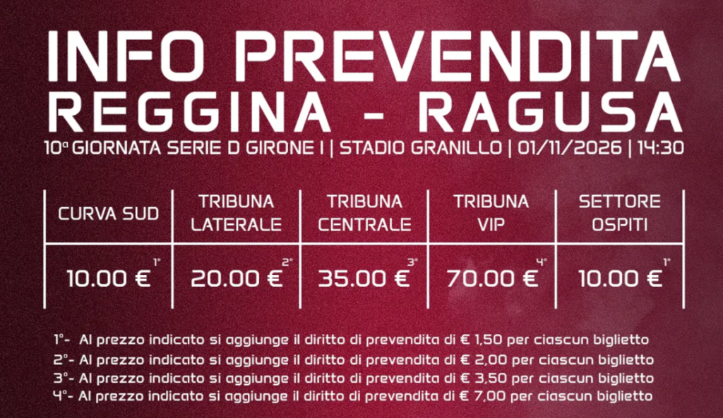 prezzi reggina-ragusa