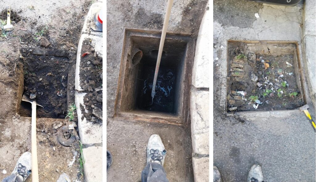 pulizia grate e caditoie in via De Nava