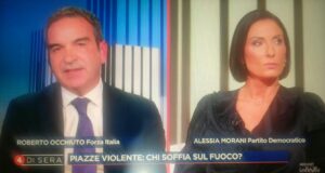 roberto occhiuto e alessia morani a 4 di sera su rete 4