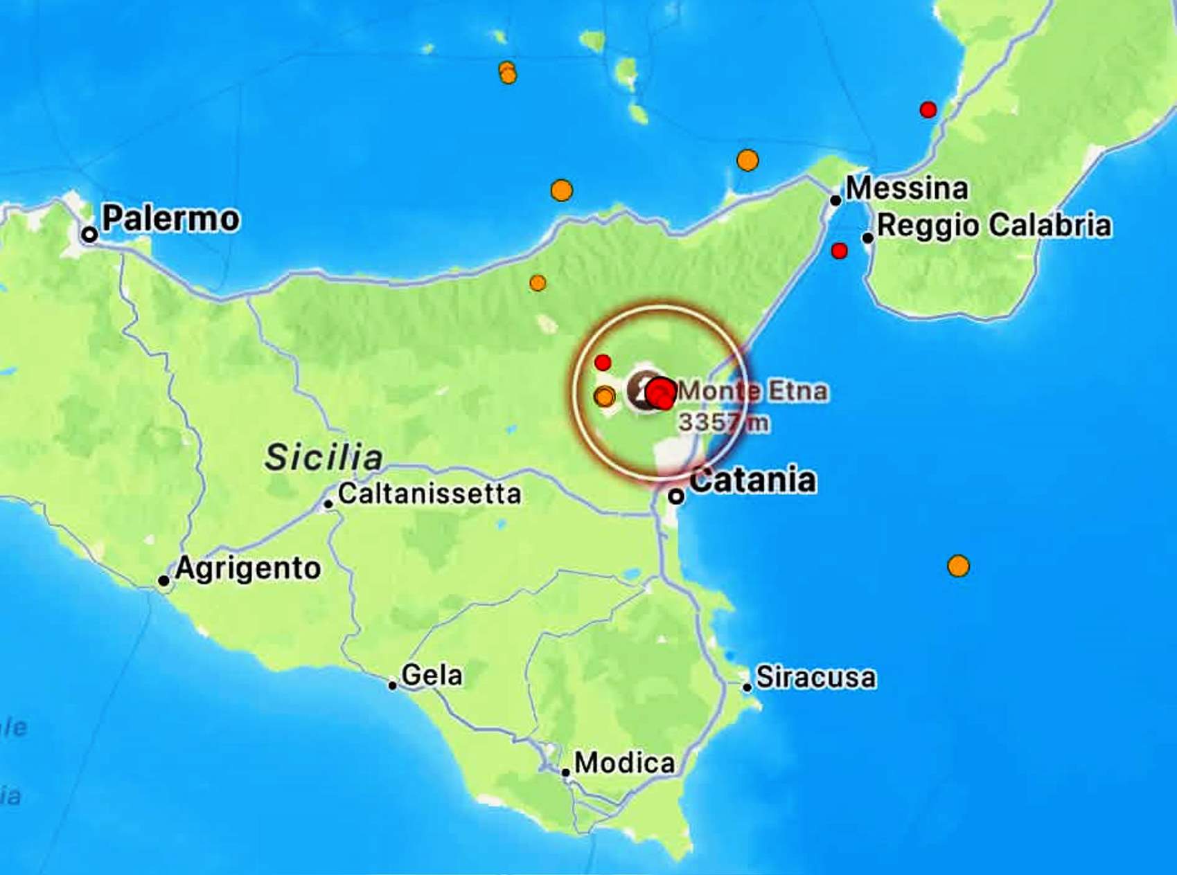 Terremoto in Sicilia, forte scossa di magnitudo 3.9 sull’Etna: paura a Catania e